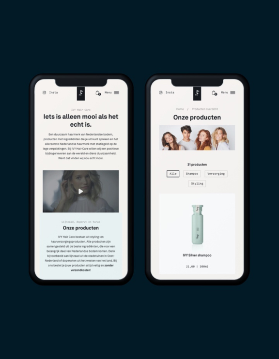 Responsive webshop ivy hair care Responsive webshop ivy hair care